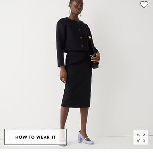 J Crew No. 3 Bi stretch cotton skirt black size 0